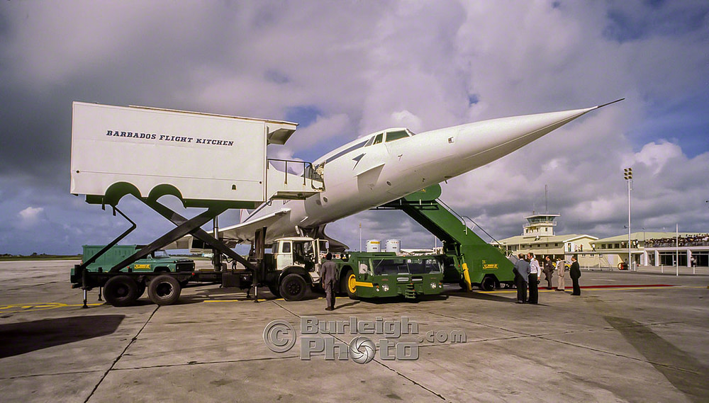 Queens Flight Concorde is prepared with a backdrop of the old control tower bgv12-13