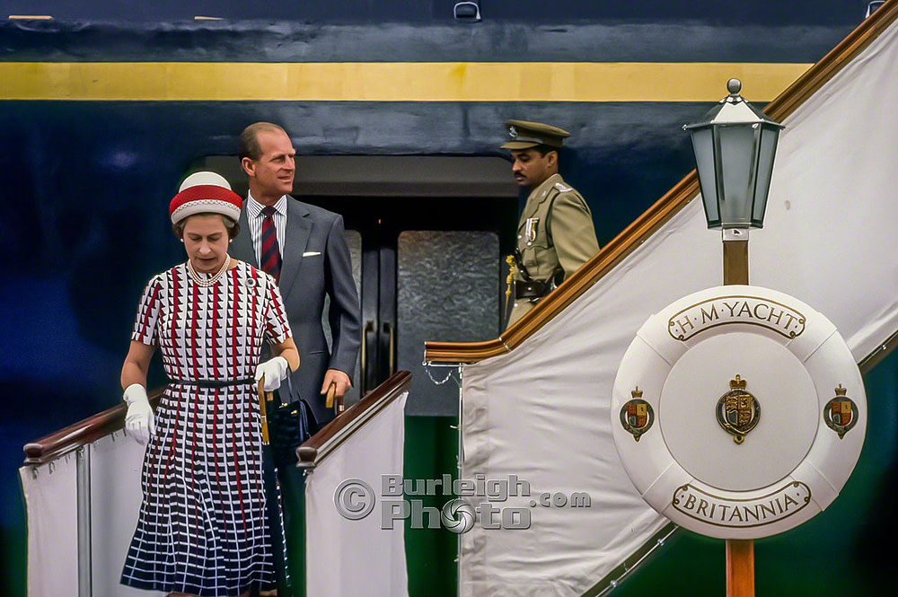 Queen Elizabeth and Prince Philip arrive in Barbados, Silver Jubilee, Oct 31 1977