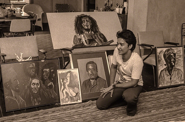 Rasheed Boodhoo Displays his Art work 1976